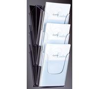 SIGEL LH135 Porte-brochures mural acrylic, avec 3 compartiments, transparent, pour A4
