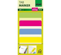 Sigel Marques-Pages "Tab Marker" Film, 4 Couleurs, 20feuille