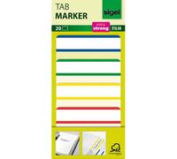 Sigel Marques-Pages "Tab Marker" Film, 4 Couleurs, 20feuille