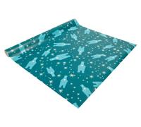 SIGEL Papier cadeau Noël 50 x 500 cm | GP119, motif « Polar bear with candle », bleu pétrole et blanc