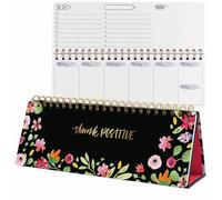 SIGEL Planificateur semainier Jolie sans date 1/2 A4 pays couverture rigide | JP100, Flower Love, 100 g/m², 124 p, noir/vert/rose