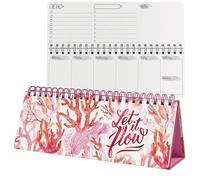 SIGEL Planificateur semainier Jolie sans date 1/2 A4 pays couverture rigide | JP104, Underwater Miracles, 100 g/m², 124 p, corail/violet/rose