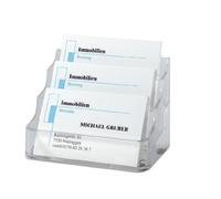 SIGEL Porte-cartes de visite 10 x 8 cm | VA130, pour 210 cartes, 3 compartiments, format 9,4 x 8,5 cm, transparent