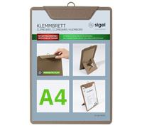 SIGEL Porte-menu avec pince 23 x 33 cm | KB120, pour jusqu’à 20 feuilles A4, beige, pour l’organisation efficace de documents et formulaires