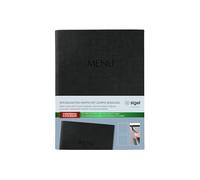 Sigel SM203 Chemise pour menu DIN A5 1 pc(s) avec 2 pochettes transparentes doubles pour 8 pages, reliure élastique noir