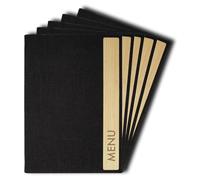 SIGEL Protège-menu 24 x 34 cm - 5 pièces | SM220, Bamboo, 2 pochettes pour 8 feuilles, reliure élastique, gris foncé/beige