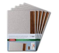 SIGEL Protège-menu 24 x 34 cm - 5 pièces | SM222, 1 pièce, 2 pochettes pour 8 feuilles, reliure élastique, gris clair/brun
