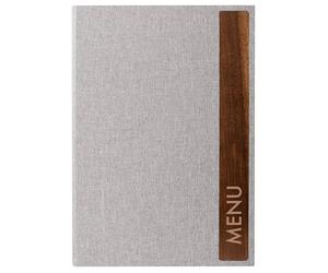 SIGEL Protège-menu 24 x 34 cm | SM222, 1 pièce, 2 pochettes pour 8 feuilles, reliure élastique, gris clair/brun