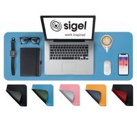 Sigel Sous-main SA602, cuir PU végétalien antidérapant double-face 80 x 30 cm bleu/vert