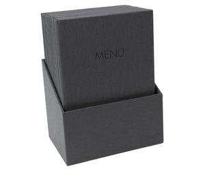 SIGEL SM204 Chemises pour menus 10 pièces avec boîte de rangement, reliure en caoutchouc, A4, anthracite