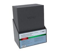SIGEL SM204 Lot de 10 Protège-menus à cordon élastique avec 2 pochette transparent pour 8 feuilles DIN A4 et boîte de rangement, gaufrage Menu, anthracite