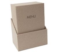 SIGEL SM208 Chemises pour menus 10 pièces avec boîte de rangement, reliure en caoutchouc, A4, beige