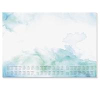 SIGEL Sous-main papier 2026/2027/2028 A2 | H6314, design watercolor sea, bleu clair/rose/jaune ensoleillé/orange, 30 feuilles