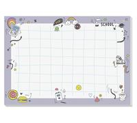 SIGEL Sous-main papier sans date A3 | HO945, Happy Grid, 80 g/m² FSC, bloc détachable, antidérapant, lilas/jaune néon/noir/vert néon