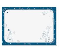 SIGEL Sous-main papier sans date A3 | HO955, Space Notes, 80 g/m² FSC, bloc détachable, antidérapant, bleu foncé/blanc, 30 feuilles