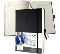 Sigel Terminplaner Conceptum 2025 A4+ 1 Tag 1 Seite schwarz Hardcover (C2504)