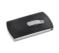 Sigel Étui pour carte de visite Vz121 «Snap» – Jusqu'à 12 cartes – 9,1×5,7 cm – Noir/Inox