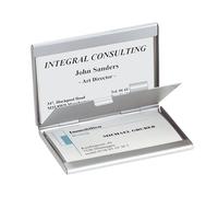 SIGEL Étui pour cartes de visite Vz136 – Jusqu'à 30 cartes (9,1 x 5,6 cm) – Argent