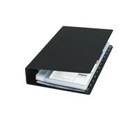 Sigel Classeur plastique VZ300 Porte-cartes 25 pochettes A-Z 4 anneaux 200 cartes 90×58 mm noir mat