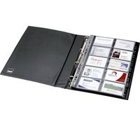 Sigel VZ301 VZ301 Classeur à anneaux pour cartes de visite 400 cartes (l x H x P) 270 x 325 x 53 mm noir (mat) matière plastique