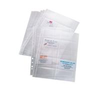 Sigel Vz351 Lot De 10 Pochettes En Plastique Pour Classeur Carte De Visite À 2 Rangs A4 200 Cartes 90 X 58 Mm Transparent