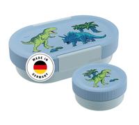 Sigg Ensemble boîte à déjeuner pour enfant - Motif dinosaures Lumo - Avec boîte supplémentaire - 2 en 1 - Sans BPA - Bleu - 0,8 l