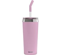 SIGG Gobelet isotherme Helia Lingonberry – inox 18/8, étanche, sans BPA, paille verre – Rose 0,6 L