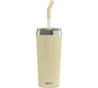 Sigg - Gobelet Isotherme Avec Paille en Verre Durable - Travel Mug Helia Optimistic Yellow - Avec Brosse De Nettoyage - Étanche - Sans BPA - En Acier Inox 18/8 - Yoga & Sport en Salle - Jaune - 0,6L