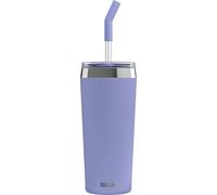 Sigg - Gobelet Isotherme Avec Paille en Verre - Travel Mug Helia Peaceful Blue - Avec Brosse De Nettoyage - Étanche - Sans BPA - En Acier Inox 18/8 - Yoga & Sport en Salle - Bleu Clair - 0,6L