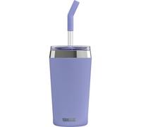 SIGG - Gobelet Isotherme Avec Paille en Verre Durable - Travel Mug Helia Peaceful Blue - Avec Brosse De Nettoyage - Étanche - Sans BPA - En Acier Inox 18/8 - Yoga & Sport en Salle - Bleu Clair - 0,45L