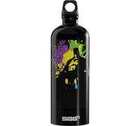 Sigg - Gourde Aluminium - Traveller Batman Splash (The Batman) - Certifiée Neutre En CO2 - Convient Aux Boissons Gazeuses - Étanche & Légère - Sans BPA - Sport, Camping, Randonnée - Noir - 1L