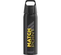SIGG - Gourde Aluminium - WMB Pathfinder Match Point - Certifiée Neutre En CO2 - Convient Aux Boissons Gazeuses - Étanche & Légère - Sans BPA - Pour Sport, Camping, Randonnée - Noir Motif Tennis - 1L