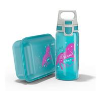 Sigg - Gourde Enfant 0,5L & Lunch Box 1L Viva - Set Cadeau Licorne - Poids Plume - Lavable Au Lave-Vaisselle - Sans BPA - Idéal Pour L'Ecole - Bleu