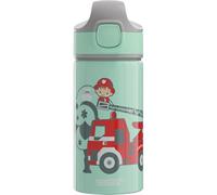 Sigg - Gourde Enfant avec Paille En Aluminium - Miracle Fireman - Étanche - Poids Plume - Sans BPA - Certifiée Neutre En CO2 - École & Sport - Bleu Clair Motif Pompier - 0,4L
