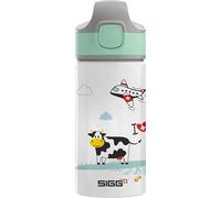 Sigg - Gourde Enfant avec Paille En Aluminium - Miracle I Love Switzerland - Étanche - Poids Plume - Sans BPA - Certifiée Neutre En CO2 - École & Sport - Motif Swiss - 0,4L