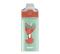 Sigg - Gourde Enfant avec Paille En Aluminium - Miracle Peaceful - Étanche - Poids Plume - Sans BPA - Certifiée Neutre En CO2 - École & Sport - Vert Motif Renard Indien - 0,4L
