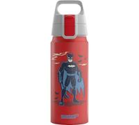 Sigg - Gourde Enfant En Aluminium - WMB ONE Batman (DC Comics) - Pour l'École et le Sport - Convient Aux Boissons Gazeuses - Étanche & Légère - Sans BPA - Rouge - 0,6L
