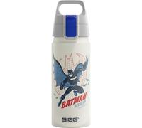 Sigg - Gourde Enfant En Aluminium - WMB ONE Batman (DC Comics) - Pour l'École et le Sport - Convient Aux Boissons Gazeuses - Étanche & Légère - Sans BPA - Blanc - 0,6L