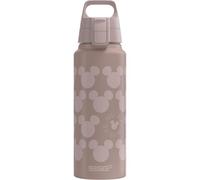 SIGG - Gourde enfant en aluminium - WMB ONE Mickey Mouse Pattern 1 L | Gourde pour enfants, Compatible boissons gazeuses, Anti-fuite, Ultra-légère, Sans BPA, Sport & École, Blanc