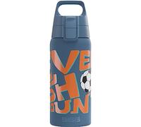 Sigg - Gourde Enfant Isotherme - Shield One Therm Ballgame - Convient Aux Boissons Gazeuses - Étanche - Passe Au Lave Vaisselle - Pour l'École - Sans BPA - Acier Inoxydable - Bleu - Foot - 0,5L