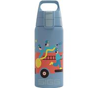 Sigg - Gourde Enfant Isotherme - Shield One Therm Pompiers - Convient Aux Boissons Gazeuses - Étanche - Passe Au Lave Vaisselle - Pour l'École - Sans BPA - Acier Inoxydable - Bleu - Pompiers - 0,5L