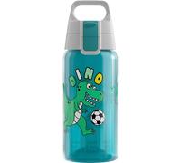 Sigg - Gourde Enfant - Viva One Football Dino - Convient Aux Boissons Gazeuses - Étanche - Lavable Au Lave-Vaisselle - Sans BPA - Pour École & Sport - Bleu Motif Dinosaure Footballeur - 0,5L