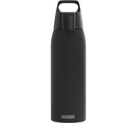 Sigg - Gourde Inox - Shield ONE Noir - Convient Aux Boissons Gazeuses - Étanche & Légère - Sans BPA - Acier Inoxydable 18/8 - Noir - 1L
