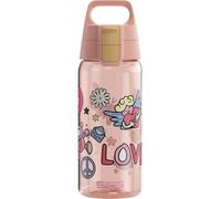 Sigg - Gourde Tritan Renew pour enfant - Total Color ONE Kids Peace & Love - Convient pour les boissons gazeuses - Passe au lave-vaisselle - Anti-fuite - Sans BPA - Pour le sport et l'école - Rose