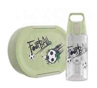 Sigg LUMO Kids Set Football Splash - Gourde Viva One pour enfant 0,5 l et boîte à déjeuner LUMO Kids 0,8 l - Passe au micro-ondes et au lave-vaisselle - Sans BPA - Légère - Pour l'école, la crèche et