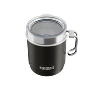 Sigg - Mug Thermos - Travel Mug Night Black - Avec Couvercle en Tritan & Anse - Lavable au Lave-Vaisselle - Sans BPA - Acier Inoxydable 18/8 - Camping & Randonnée - Noir - 0,36L