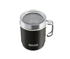 Sigg - Mug Thermos - Travel Mug Night Black - Avec Couvercle en Tritan & Anse - Lavable au Lave-Vaisselle - Sans BPA - Acier Inoxydable 18/8 - Camping & Randonnée - Noir - 0,36L