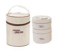 Sightday Lot de 2 boîtes à lunch Thermo en acier inoxydable avec sac, thermos pour nourriture, récipient anti-fuite pour garder les aliments au chaud pour la maison, le bureau, les pique-niques (Beige