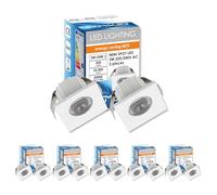 Sigmaled Lighting, 10x Mini Spot LED Encastrable 3W Dimmable, 3000K Blanc Chaud, Carré Aluminium, Ø35x25mm Trou 30mm Faisceau 30°, Éclairage Plafond Meuble Escalier, 220-240V Direct, 5 boites de 2 pcs