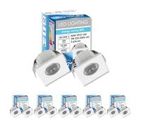 Sigmaled Lighting, 10x Mini Spot LED Encastrable 3W Dimmable, 6000K Blanc Froid, Carré Aluminium, Ø35x25mm Trou 30mm Faisceau 30°, Éclairage Plafond Meuble Escalier, 220-240V Direct, 5 boites de 2 pcs